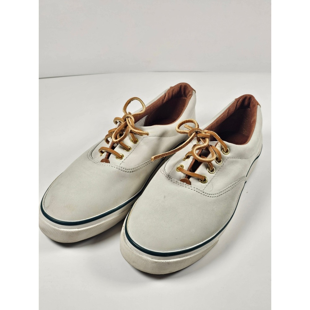GH Bass & Co Outdoor Mens 8 Leather Sneakers Off White Low Top Rawhide Laces